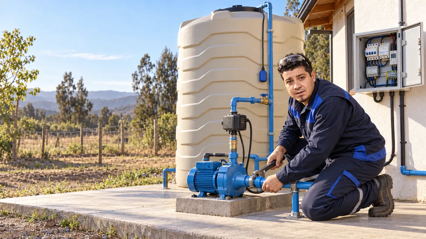 Automatización de estanque con bomba y tablero