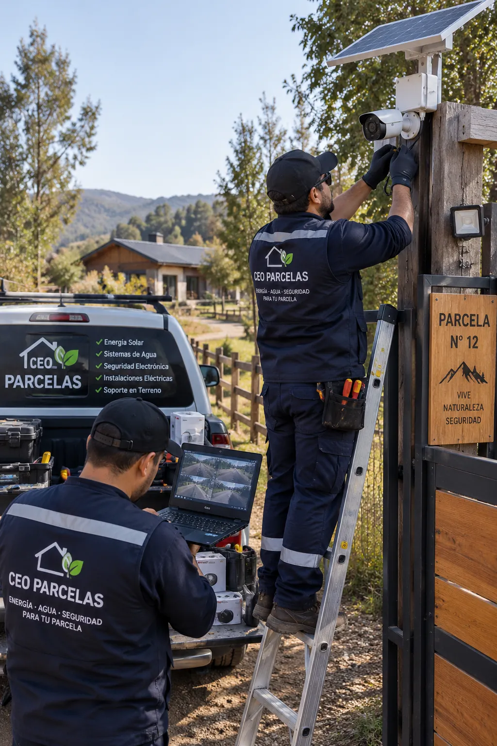 Instalación de cámara de seguridad en parcela